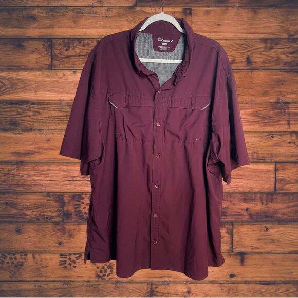 5 for $25🔥Pro Celebrity Maroon Button Front Outdoor Shirt XXXXL (4X) - Picture 1 of 5
